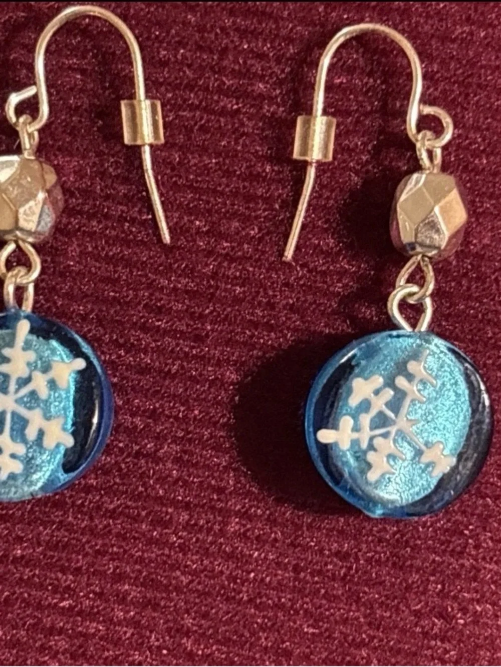 Blue Chunky Snowflake Christmas Bracelet Necklace And Earring Set
